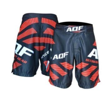 AQF MMA Fight Shorts Mens Black & Red