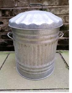 60L "TOP CAT" METAL BIN WASTE RUBBISH DUSTBIN HEAVY DUTY RODENT PROOF