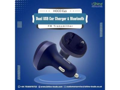 Buy Bulk HOCO E41 Dual USB Car Charger & Bluetooth FM Transmitter in UK