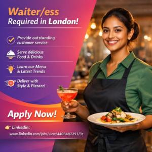 Waiter/ess Requird in London