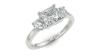 Beautiful and Classic Princess Three Stone Engagement Ring