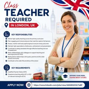 Class Teacher Required in London