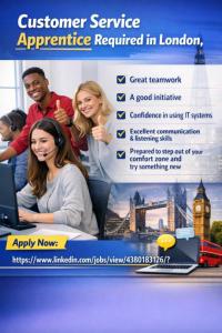 Customer Service Apprentice Required in London