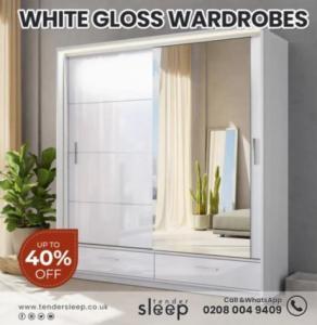white gloss wardrobes