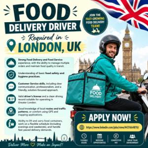 Food Delivery Driver Required in London