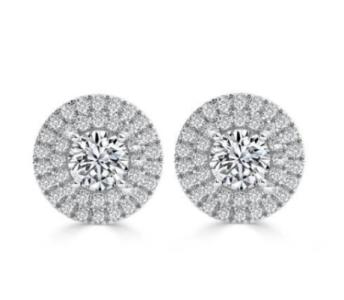 Round Halo Diamond Earrings