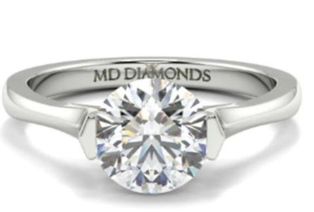 Round Tension Set Solitaire Ring