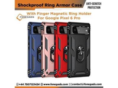 Buy Bulk Google Pixel 6 Pro Shockproof Ring Armor Case With Finger Magnetic Ring Holder in UK