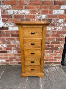 Rustic Solid Oak Tallboy Chest of Drawers