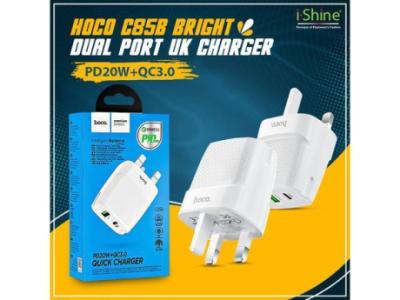 Buy Bulk HOCO C85B Bright Dual Port UK Charger PD20W+QC3.0 in Ireland