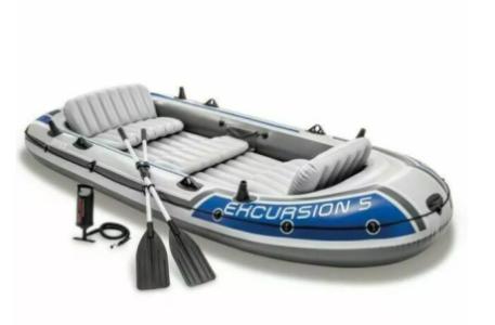 Inflatable 5 person fishing boat intex excursion 5