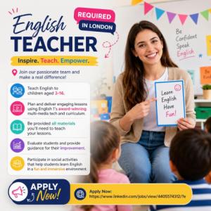 English Teacher Required in London