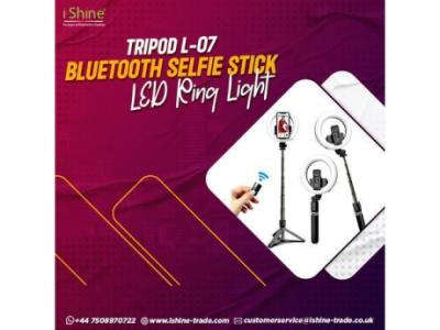 Buy Bulk Tripod L-07 Bluetooth Selfie Stick LED Ring Light in UK