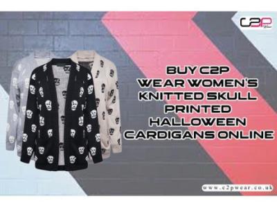 Buy C2P Wear Women's Knitted Skull Printed Halloween Cardigans Online