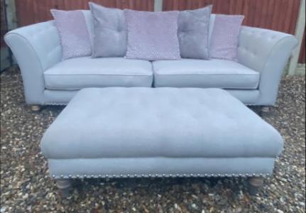 Sofa Large 3 Seater Sofa And Footstool