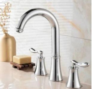 Classical Basin Tap Silvery Finish Two Handles Mixer Bathroom Sink Tap TS0158