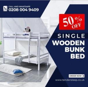 Buy Single Wooden Bunk Bed | 50% Off