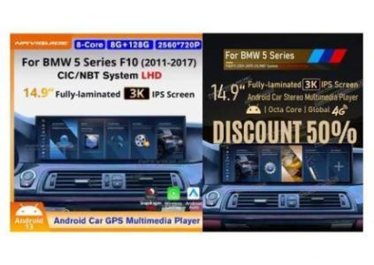 NAVIGUIDE 14.9'' Android 13 Wireless CarPlay Auto for BMW 5 Series F10