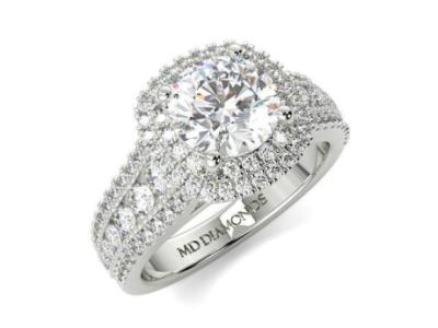 Round Halo Diamond Ring for Sale
