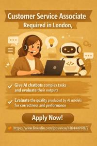 Customer Service Associate Required in London