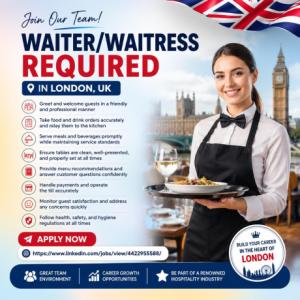 Waiter/Waitress Required in London