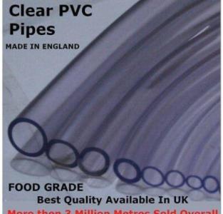 19mm x 25mm Clear PVC Pipe Tubing Hose Food Grade Free Delivery