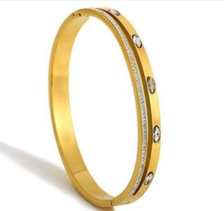 Luxury Gold Double Band Oval Bracelet