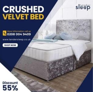 Crushed Velvet Divan Beds Await! . Shop Now up to 55% off