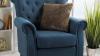 Dark Blue Fabric Tufted Chair
