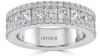 Three Row Asscher and Round Diamond Half Eternity Ring