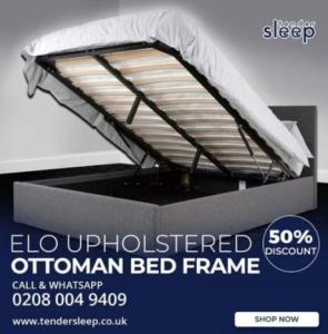 Elo Upholstered Ottoman Bed Frame - 50% OFF