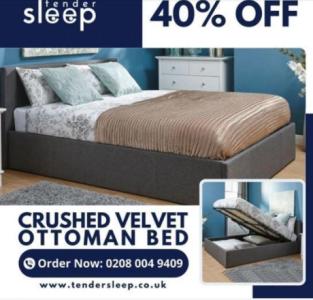 Buy Elo Crushed Velvet Ottoman Storage Bed