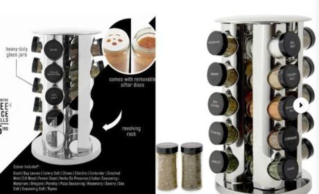 Kamenstein 20 Jar Revolving Countertop Spice Rack with Spices Included