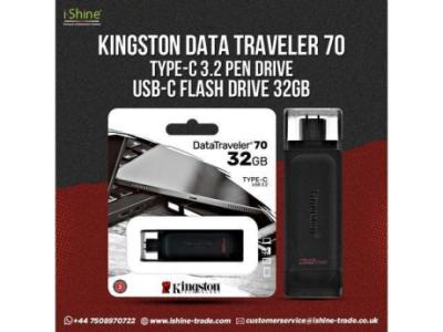 Buy Bulk Kingston Data Traveler 70 Type-C 3.2 Pen Drive USB-C Flash Drive 32GB in UK
