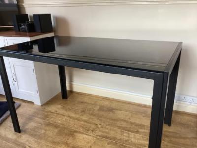 Black glass table