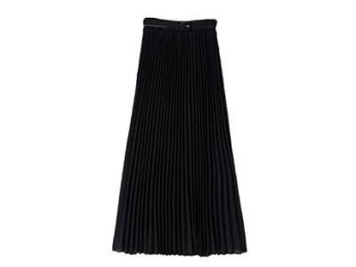 CHICFOR Womens Elegant Solid Bohemian Pleated Maxi Skirt High Elastic Waist Full/Ankle Length Skirt