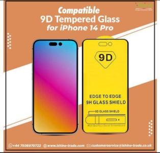 Wholesale Compatible 9D Tempered Glass for iPhone 14 Pro in Uk