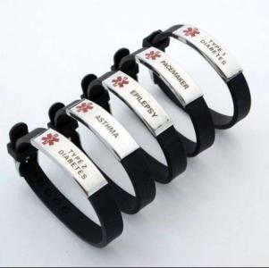 Medical alert silicone bracelets-5 options