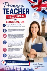Primary Teacher Required in London
