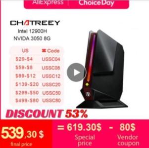 Chatreey G2 Mini PC Intel Core i9 12900H i7 12700H With Nvidia RTX 3050 Gaming Desktop Computer