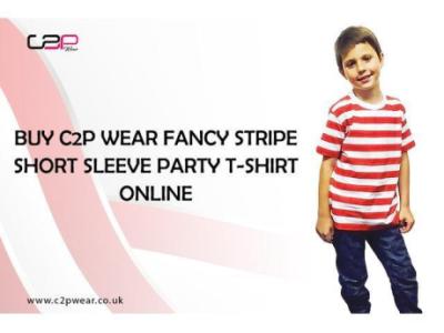 Buy C2P Wear Fancy Stripe Short Sleeve Party T-Shirt Online
