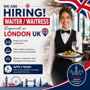 Waiter/Waitress Required in London
