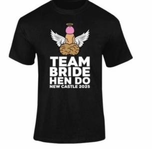 Personalised Rude Wings Team Bride Hen T-Shirt