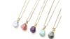 Irregular Shaped Natural Stone Pendant Necklace - 11 colours