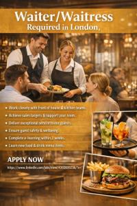 Waiter/Waitress Required in London