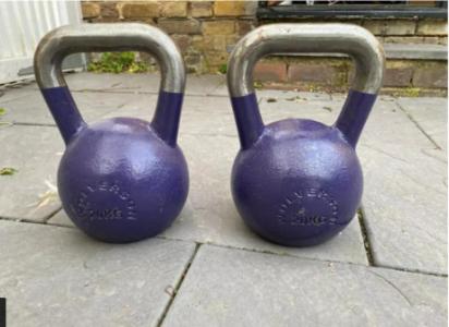 Wolverson Kettlebell pair - 2X20KG, cast iron