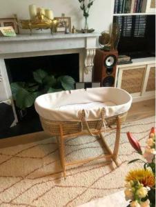 Moses basket on rocking stand
