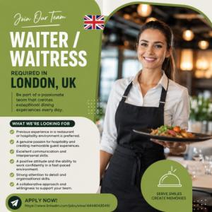 Waiter / Waitress Required in London