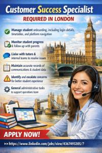 Customer Success Specialist Required in London
