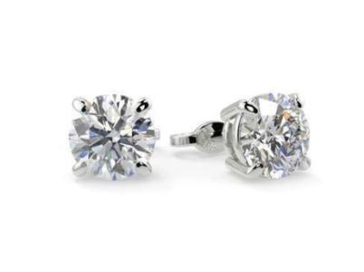 Round Diamond Solitaire Earrings